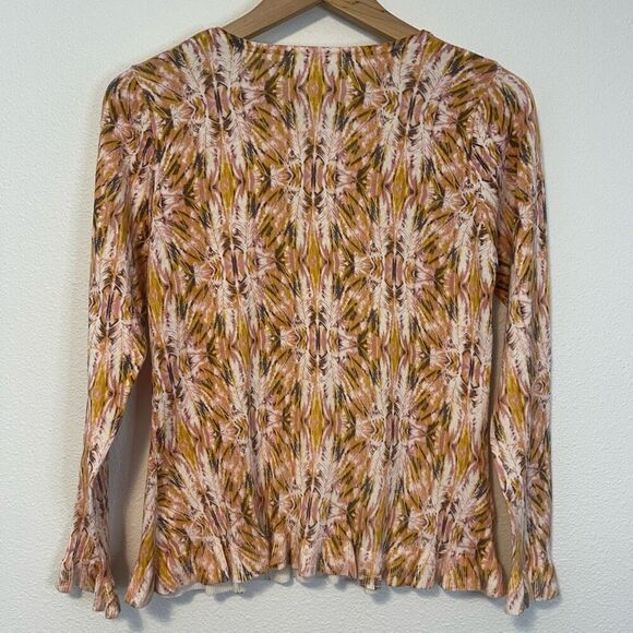 Sundance Button Up Cardigan Mini Peplum Ruffle Size Medium - Picture 5 of 6